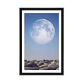 POSTER WITH MOUNT STACKED STONES IN THE MOONLIGHT - FENG SHUI - POSTERS