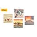 CANVAS PRINT SET SEA AND BEACH JEWELS - SET OF PICTURES - PICTURES