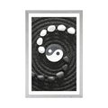 POSTER WITH MOUNT HARMONIC YIN AND YANG - BLACK AND WHITE - POSTERS