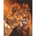 PAINT BY NUMBERS LIONS IN LOVE - ANIMALS - PAINTING BY NUMBERS