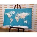 CANVAS PRINT WORLD MAP IN A STYLISH DESIGN - PICTURES OF MAPS - PICTURES