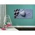 CANVAS PRINT HEART MADE OF STONE ON A SANDY BACKGROUND - STILL LIFE PICTURES - PICTURES