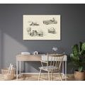 CANVAS PRINT MEANS OF TRANSPORT IN A RETRO DESIGN - VINTAGE AND RETRO PICTURES - PICTURES