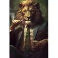 CANVAS PRINT ANIMAL GANGSTER LION - PICTURES OF ANIMAL GANGSTERS - PICTURES