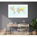 DECORATIVE PINBOARD CLASSIC MAP WITH A WHITE BORDER - PICTURES ON CORK - PICTURES