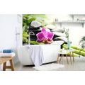 WALL MURAL STILL LIFE WITH A PURPLE ORCHID - WALLPAPERS FENG SHUI - WALLPAPERS