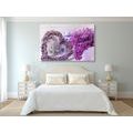 CANVAS PRINT WICKER HEART WITH LANTERNS AND LILAC - VINTAGE AND RETRO PICTURES - PICTURES