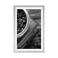 POSTER WITH MOUNT VINTAGE COFFEE GRINDER IN BLACK AND WHITE - BLACK AND WHITE - POSTERS