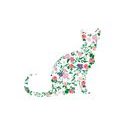 WALLPAPER CAT MADE OF FLOWERS - WALLPAPERS ANIMALS - WALLPAPERS