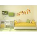 DECORATIVE WALL STICKERS ORANGE SQUARES - STICKERS