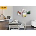 CANVAS PRINT SET FOR THE KITCHEN IN AN INTERESTING STYLE - SET OF PICTURES - PICTURES
