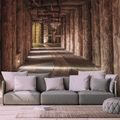 WALL MURAL WOODEN MINE TUNNEL - WALLPAPERS WITH IMITATION OF WOOD - WALLPAPERS