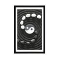 POSTER WITH MOUNT HARMONIC YIN AND YANG - BLACK AND WHITE - POSTERS