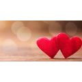 CANVAS PRINT SYMBOLS OF LOVE ON AN INTERESTING TEXTURE - PICTURES LOVE - PICTURES