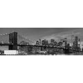 CANVAS PRINT ENCHANTING BROOKLYN BRIDGE IN BLACK AND WHITE - BLACK AND WHITE PICTURES - PICTURES