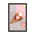 POSTER MACARONS IN A CONE - WITH A KITCHEN MOTIF - POSTERS