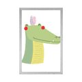 POSTER CUTE CROCODILE WITH FEATHERS - ANIMALS - POSTERS