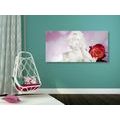 CANVAS PRINT ANGEL WITH A ROSE - PICTURES OF ANGELS - PICTURES