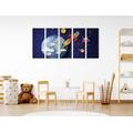 5-PIECE CANVAS PRINT HOORAY FOR SPACE - CHILDRENS PICTURES - PICTURES
