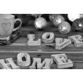 CANVAS PRINT HARMONIOUS HOME IN BLACK AND WHITE - BLACK AND WHITE PICTURES - PICTURES