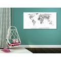 DECORATIVE PINBOARD BLACK AND WHITE MAP WITH NAMES - PICTURES ON CORK - PICTURES