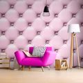 WALLPAPER ELEGANCE OF LEATHER IN CANDY PINK - WALLPAPERS WITH IMITATION OF LEATHER - WALLPAPERS