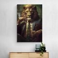 CANVAS PRINT ANIMAL GANGSTER LION - PICTURES OF ANIMAL GANGSTERS - PICTURES