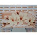 CANVAS PRINT LUXURIOUS MAGNOLIA WITH PEARLS - PICTURES FLOWERS - PICTURES