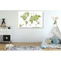 CANVAS PRINT MAP WITH ANIMALS - PICTURES OF MAPS - PICTURES