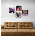 CANVAS PRINT SET IN AN INTERESTING POP ART STYLE - SET OF PICTURES - PICTURES