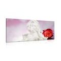 CANVAS PRINT ANGEL WITH A ROSE - PICTURES OF ANGELS - PICTURES
