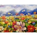 CANVAS PRINT OIL PAINTING WILD FLOWERS - PICTURES FLOWERS - PICTURES