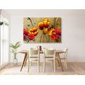 CANVAS PRINT RED POPPIES IN AN ETHNO TOUCH - ABSTRACT PICTURES - PICTURES
