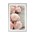 POSTER WITH MOUNT ROMANTIC ROSES - FLOWERS - POSTERS