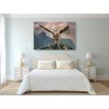 CANVAS PRINT EAGLE WITH SPREAD WINGS OVER THE MOUNTAINS - PICTURES OF ANIMALS - PICTURES