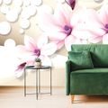 WALLPAPER MAGNOLIA ON AN ABSTRACT BACKGROUND - WALLPAPERS FLOWERS - WALLPAPERS