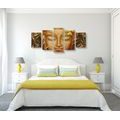 5-PIECE CANVAS PRINT SMILING BUDDHA - PICTURES FENG SHUI - PICTURES
