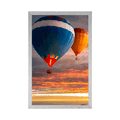 POSTER HOT AIR BALLOON FLIGHT OVER THE MOUNTAINS - STILL LIFE - POSTERS