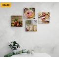 CANVAS PRINT SET FINE STILL LIFE FOR THE KITCHEN - SET OF PICTURES - PICTURES