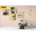 CANVAS PRINT SET STILL LIFE OF A SANDY BEACH - SET OF PICTURES - PICTURES