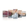 5-PIECE CANVAS PRINT NOSTALGIC LEAVES - VINTAGE AND RETRO PICTURES - PICTURES