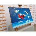 CANVAS PRINT AIRPLANE FLIGHT - CHILDRENS PICTURES - PICTURES