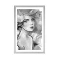 POSTER WITH MOUNT WOMAN'S CHARM IN BLACK AND WHITE - BLACK AND WHITE - POSTERS