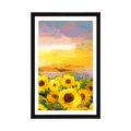 POSTER WITH MOUNT SUNFLOWER FIELD - FLOWERS - POSTERS