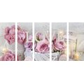 5-PIECE CANVAS PRINT ROMANTIC DECORATION IN VINTAGE STYLE - VINTAGE AND RETRO PICTURES - PICTURES