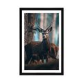 POSTER WITH MOUNT DEER IN THE FOREST - ANIMALS - POSTERS