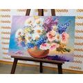 CANVAS PRINT OIL PAINTING OF SUMMER FLOWERS - PICTURES FLOWERS - PICTURES