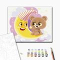 PAINT BY NUMBERS FOR CHILDREN TEDDY BEAR ON THE MOON - FOR CHILDREN - PAINTING BY NUMBERS