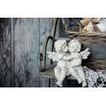 SELF ADHESIVE WALL MURAL STATUES OF ANGELS ON A BENCH - SELF-ADHESIVE WALLPAPERS - WALLPAPERS