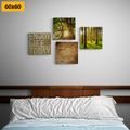 CANVAS PRINT SET BREEZE OF NATURE WITH AN INSCRIPTION - SET OF PICTURES - PICTURES